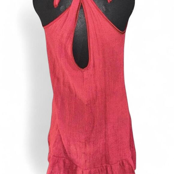 Women's Red and Burgundy Dress - Picture 3 of 3